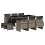 Set de comedor de jardín 11 pzas y cojines ratán sintético gris de , Conjuntos de jardín - Ref: Foro24-3210608, Precio: 554,3...