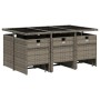 Set de comedor de jardín 11 pzas y cojines ratán sintético gris de , Conjuntos de jardín - Ref: Foro24-3210608, Precio: 554,3...