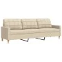 Sofá de 3 plazas de tela color crema 210 cm de , Sofás - Ref: Foro24-4007416, Precio: 307,79 €, Descuento: %