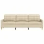 Sofá de 3 plazas de tela color crema 210 cm de , Sofás - Ref: Foro24-4007416, Precio: 307,79 €, Descuento: %