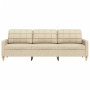 Sofá de 3 plazas de tela color crema 210 cm de , Sofás - Ref: Foro24-4007416, Precio: 314,30 €, Descuento: %