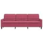 Dreisitziges Samtsofa in Bordeauxrot, 210 cm. von , Sofas - Ref: Foro24-4007648, Preis: 306,61 €, Rabatt: %