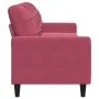 Sofá de 3 plazas de terciopelo rojo tinto 210 cm de , Sofás - Ref: Foro24-4007648, Precio: 306,61 €, Descuento: %