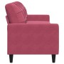 Sofá de 3 plazas de terciopelo rojo tinto 210 cm de , Sofás - Ref: Foro24-4007648, Precio: 315,12 €, Descuento: %