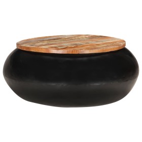 Mesa de centro madera maciza reciclada negra 68x68x30 cm en Mesas de centro | Comprar online en Foru.es