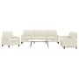 3-piece cream velvet sofa set with cushions by , Sofas - Ref: Foro24-3278439, Price: 707,60 €, Discount: %