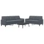 Set of sofas with 2 dark gray velvet cushions by , Sofas - Ref: Foro24-3278472, Price: 470,52 €, Discount: %