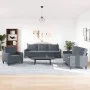 Juego de sofás con cojines 3 piezas terciopelo gris oscuro de , Sofás - Ref: Foro24-3278432, Precio: 603,06 €, Descuento: %