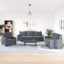 Juego de sofás con cojines 3 piezas terciopelo gris oscuro de , Sofás - Ref: Foro24-3278432, Precio: 573,43 €, Descuento: %