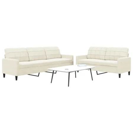 Zweiteiliges Sofaset mit cremefarbenen Samtkissen. von , Sofas - Ref: Foro24-3278479, Preis: 551,52 €, Rabatt: %