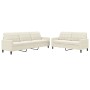 Juego de sofás con cojines 2 piezas terciopelo crema de , Sofás - Ref: Foro24-3278479, Precio: 561,74 €, Descuento: %
