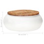 Mesa de centro madera maciza reciclada blanca 68x68x30 cm en Mesas de centro | Comprar online en Foru.es