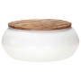 Mesa de centro madera maciza reciclada blanca 68x68x30 cm en Mesas de centro | Comprar online en Foru.es