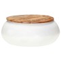 Mesa de centro madera maciza reciclada blanca 68x68x30 cm en Mesas de centro | Comprar online en Foru.es
