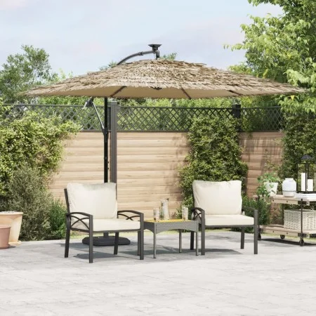 Sombrilla de jardín con LEDs poste acero marrón 269x269x235 cm de , Sombrillas - Ref: Foro24-4005087, Precio: 148,82 €, Descu...