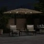 Sombrilla de jardín con LEDs poste acero marrón 269x269x235 cm de , Sombrillas - Ref: Foro24-4005087, Precio: 148,82 €, Descu...