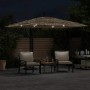Sombrilla de jardín con LEDs poste acero marrón 269x269x235 cm de , Sombrillas - Ref: Foro24-4005087, Precio: 152,18 €, Descu...