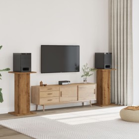 Soportes altavoces 2 uds madera roble artesano 30x30x80 cm de , Soportes para altavoces - Ref: Foro24-852671, Precio: 83,97 €...