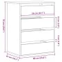 White engineered wood corner chest of drawers 60x41x76 cm by , Drawers - Ref: Foro24-852870, Price: 106,10 €, Discount: %