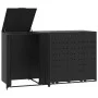 Cobertizo de 3 contenedores de basura acero negro 207x79x117 cm de , Soportes para contenedores de residuos - Ref: Foro24-327...