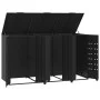 Cobertizo de 3 contenedores de basura acero negro 207x79x117 cm de , Soportes para contenedores de residuos - Ref: Foro24-327...