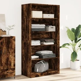 Armario madera contrachapada color roble ahumado 100x50x200 cm de , Armarios roperos - Ref: Foro24-3307733, Precio: 170,11 €,...