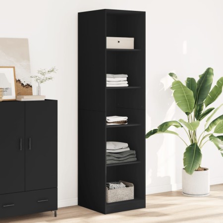 Armario de madera contrachapada negro 50x50x200 cm de , Armarios roperos - Ref: Foro24-3307712, Precio: 154,20 €, Descuento: %