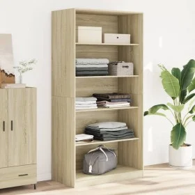 Armario madera contrachapada color roble Sonoma 100x50x200 cm de , Armarios roperos - Ref: Foro24-3307731, Precio: 188,75 €, ...