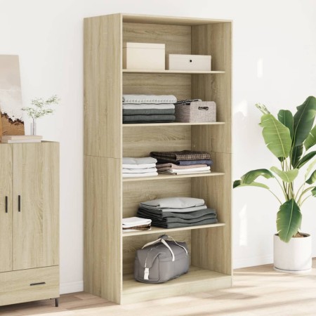 Armario madera contrachapada color roble Sonoma 100x50x200 cm de , Armarios roperos - Ref: Foro24-3307731, Precio: 195,23 €, ...