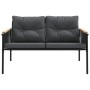 Banco de jardín con cojines acero negro 116 cm de , Conjuntos de jardín - Ref: Foro24-4009303, Precio: 176,31 €, Descuento: %
