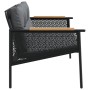 Banco de jardín con cojines acero negro 116 cm de , Conjuntos de jardín - Ref: Foro24-4009303, Precio: 176,31 €, Descuento: %
