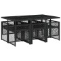 Set de comedor de jardín 7 pzas y cojines ratán sintético negro de , Conjuntos de jardín - Ref: Foro24-3210727, Precio: 382,3...