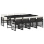 Set de comedor de jardín 9 pzas y cojines ratán sintético negro de , Conjuntos de jardín - Ref: Foro24-3210738, Precio: 519,8...