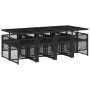 Set de comedor de jardín 9 pzas y cojines ratán sintético negro de , Conjuntos de jardín - Ref: Foro24-3210738, Precio: 519,8...