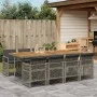 Garden dining set 9 pieces and gray synthetic rattan cushions by , Garden sets - Ref: Foro24-3210746, Price: 660,76 €, Discou...