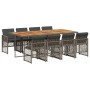 Set comedor jardín 9 pzas y cojines ratán sintético gris de , Conjuntos de jardín - Ref: Foro24-3210746, Precio: 674,85 €, De...