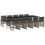 Set de comedor de jardín 11 pzas y cojines ratán sintético gris de , Conjuntos de jardín - Ref: Foro24-3210752, Precio: 703,4...