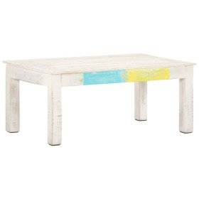 Mesa de centro de madera maciza de mango blanca 110x60x45 cm en Mesas de centro | Comprar online en Foru.es