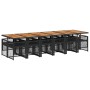 Set comedor de jardín con cojines 13 pzas ratán sintético negro de , Conjuntos de jardín - Ref: Foro24-3210771, Precio: 1,00 ...