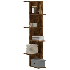 Estantería pared esquina madera roble ahumado 36,5x36,5x140 cm de , Estantes y estanterías - Ref: Foro24-852631, Precio: 48,4...