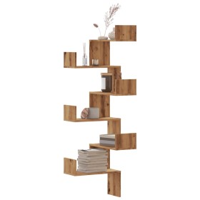 Estantería de pared esquina madera roble artisan 45x45x147 cm de , Estantes y estanterías - Ref: Foro24-852644, Precio: 57,10...