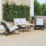 Juego de muebles de jardín con cojines 5 piezas acero negro de , Conjuntos de jardín - Ref: Foro24-3283638, Precio: 571,51 €,...