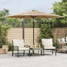 Sombrilla de jardín con LEDs poste acero marrón 288x288x225 cm de , Sombrillas - Ref: Foro24-4005121, Precio: 116,16 €, Descu...