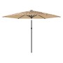 Sombrilla de jardín con LEDs poste acero marrón 288x288x225 cm de , Sombrillas - Ref: Foro24-4005121, Precio: 128,72 €, Descu...