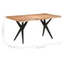 Mesa de comedor de madera maciza de acacia 160x80x76 cm en Mesas de comedor | Comprar online en Foru.es