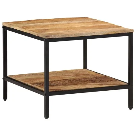 Mesa de centro de madera maciza de mango rugosa 55x55x45 cm de , Mesas de centro - Ref: Foro24-374068, Precio: 93,19 €, Descu...