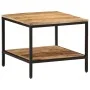 Mesa de centro de madera maciza de mango rugosa 55x55x45 cm de , Mesas de centro - Ref: Foro24-374068, Precio: 93,19 €, Descu...