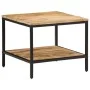 Mesa de centro de madera maciza de mango rugosa 55x55x45 cm de , Mesas de centro - Ref: Foro24-374068, Precio: 93,19 €, Descu...