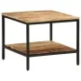 Mesa de centro de madera maciza de mango rugosa 55x55x45 cm de , Mesas de centro - Ref: Foro24-374068, Precio: 93,19 €, Descu...