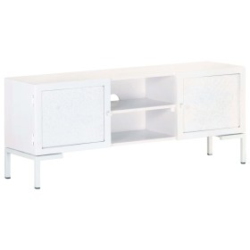Mueble para TV de madera maciza de mango blanco 115x30x46 cm en Muebles TV | Comprar online en Foru.es